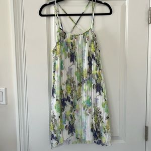 Floral pleated mini dress